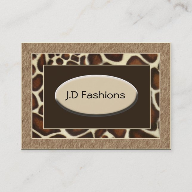 brown leopard print Chic Business Cards (Front)