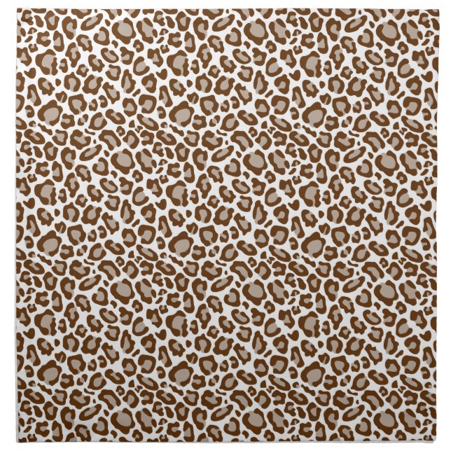 Brown Leopard Print Cloth Napkin (Front)
