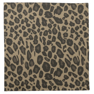 Brown Leopard Print Cloth Napkin