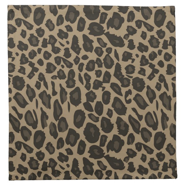 Brown Leopard Print Cloth Napkin (Front)
