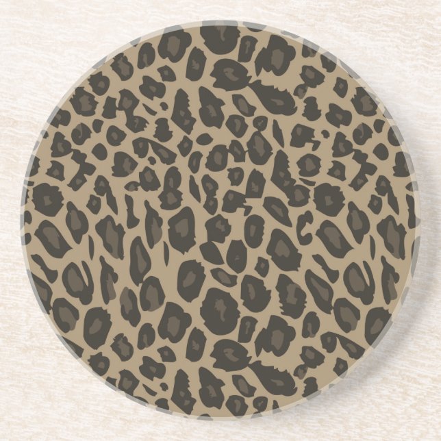Brown Leopard Print Coaster (Front)