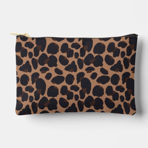 Brown Leopard Print Cosmetic Toiletries Pouch Bag