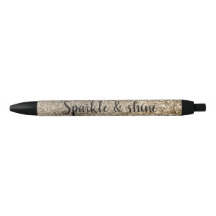 Brown Leopard Print Gold Glitter sparkle Pen
