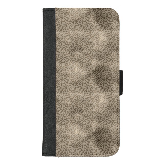 Brown Leopard Print iPhone Wallet Case (Front)