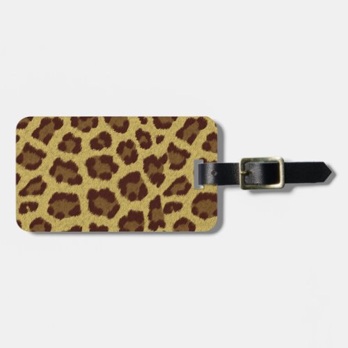 Brown Leopard Print Luggage Tag