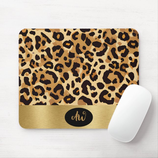 Brown Leopard Print Mouse Pad (With Mouse)