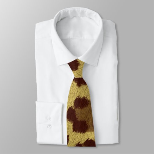 Brown Leopard Print Necktie