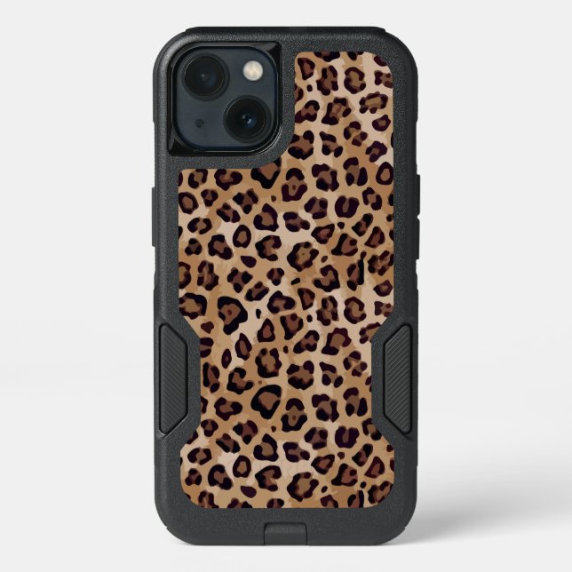Brown Leopard Print Otterbox iPhone Case (Back)