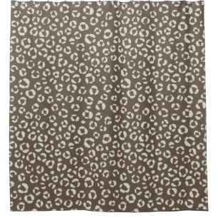 Brown leopard print shower curtain
