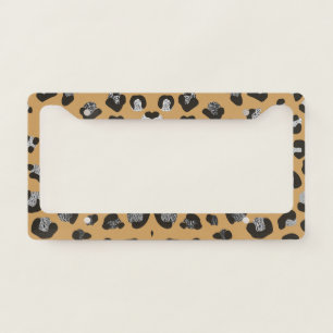 brown Leopard Print silver cheetah animal safari License Plate Frame