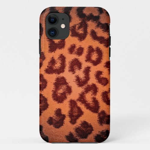 Brown Leopard Print Skin iPhone 11 Case