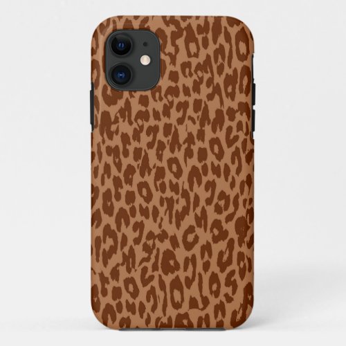 Brown Leopard Print Skin Fur iPhone 11 Case