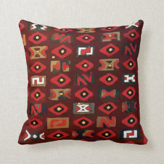 Brown Letter Abstract Throw Pillow