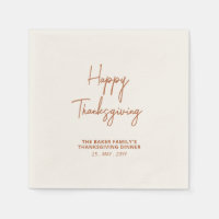 Brown Lettering Happy Thanksgiving Party