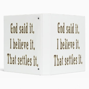Brown Letters God Said It 3 Ring Binder
