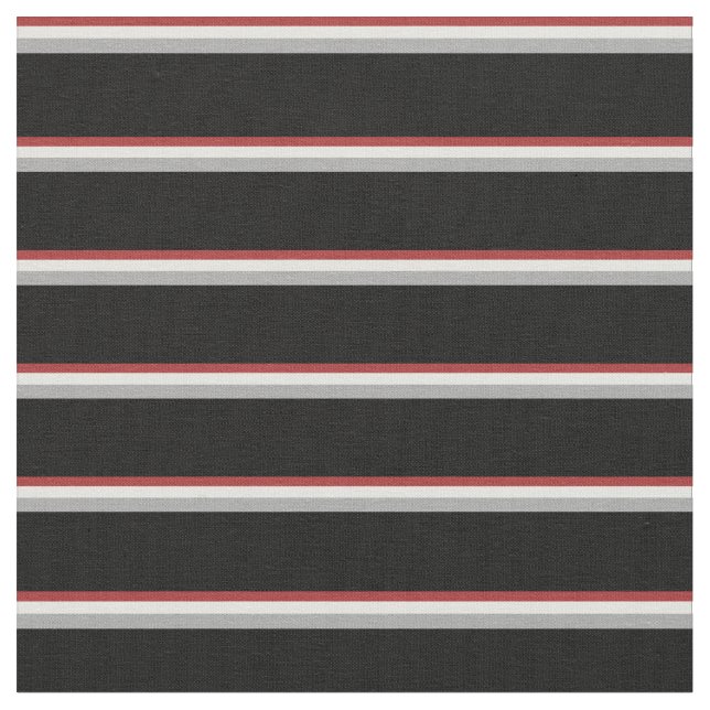 Brown, Light Cyan, Dark Gray, and Black Lines Fabric (Close Up)