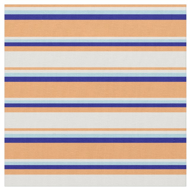 Brown, Light Cyan, Light Blue, and Blue Pattern Fabric (Close Up)