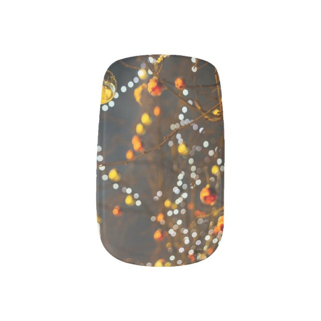 Brown light decoration  minx nail art (Left Thumb)