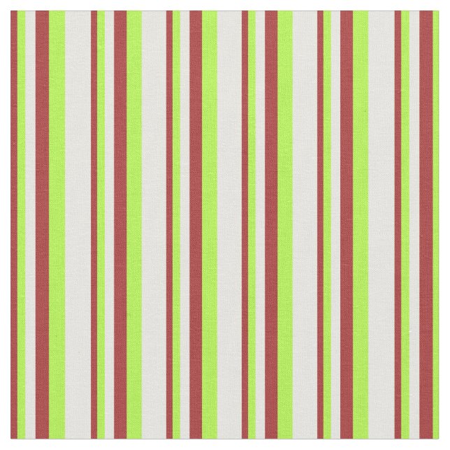 Brown, Light Green, and Mint Cream Lines Fabric (Close Up)
