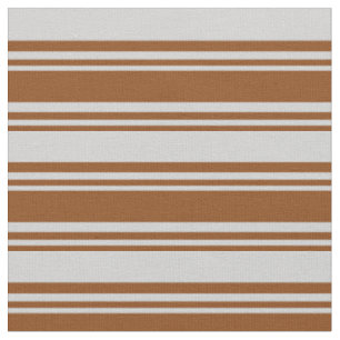 Brown & Light Grey Colored Stripes/Lines Pattern Fabric