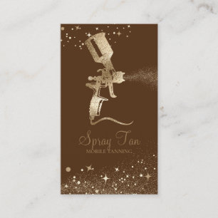 Brown Light Tanning Spray Sparkle Gold Business Card