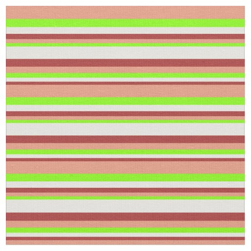 Brown, Light Yellow, Chartreuse & Dark Salmon Fabric