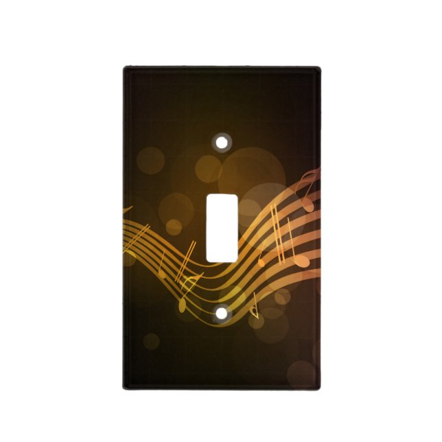 Brown Lights Music Notes Light Switch Cove Cover (Front)