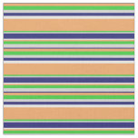 [ Thumbnail: Brown, Lime Green, Gray, Midnight Blue & White Fabric ]