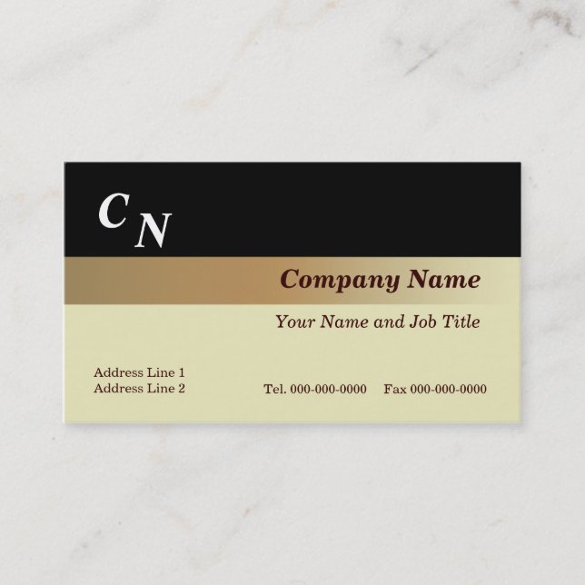 Brown Linear Gradient Business Card (Front)