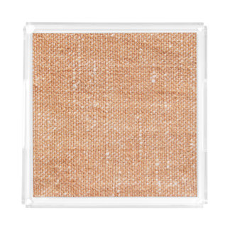 Brown Linen Canvas Texture Background Acrylic Tray
