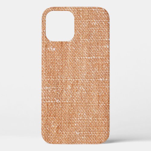 Brown Linen Canvas Texture Background iPhone 12 Case