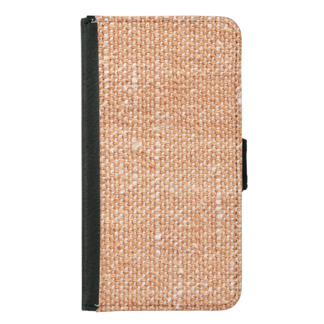 Brown Linen Canvas Texture Background Samsung Galaxy Wallet Case (Front)