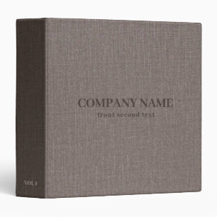 Brown Linen Texture 3 Ring Binder