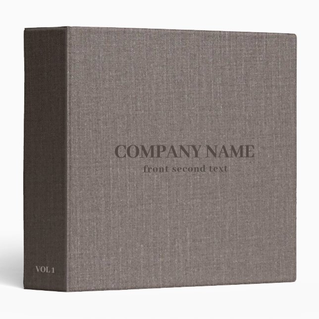 Brown Linen Texture   3 Ring Binder (Front/Spine)