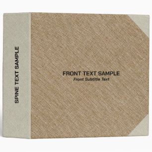 Brown linen texture image beige accents 3 ring binder