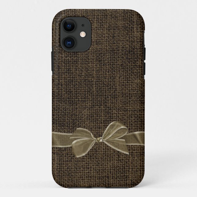 Brown linen with bow Case-Mate iPhone case (Back)