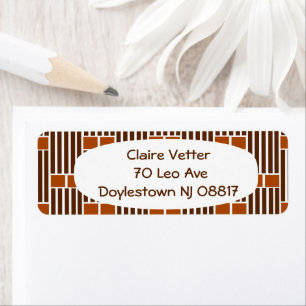Brown Lines and Boxes  Label