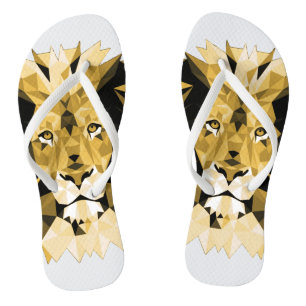 Brown Lion Flip Flops