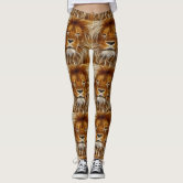 Brown Lion Head Print 2 Leggings Zazzle