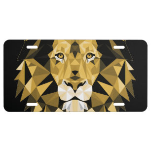 Brown Lion License Plate