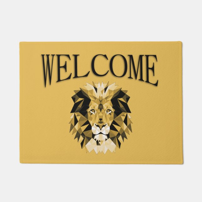 Brown Lion Welcome Doormat (Front)