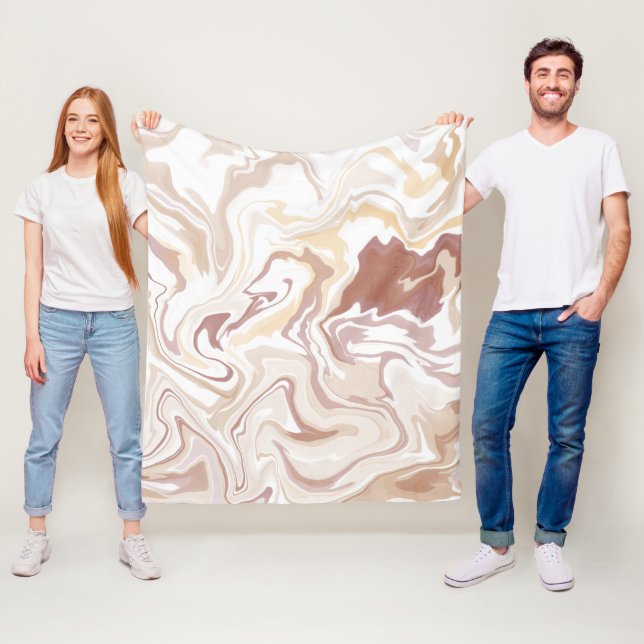 Brown Liquid Acrylic Fleece Blanket – Modern Art (In Situ)