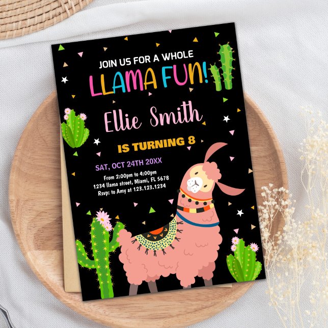 Brown Llama Fun Llama Birthday Invitations (Brown Llama Fun Llama Birthday Invitations)