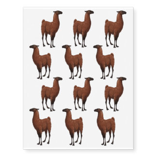 Brown Llama Temporary Tattoos