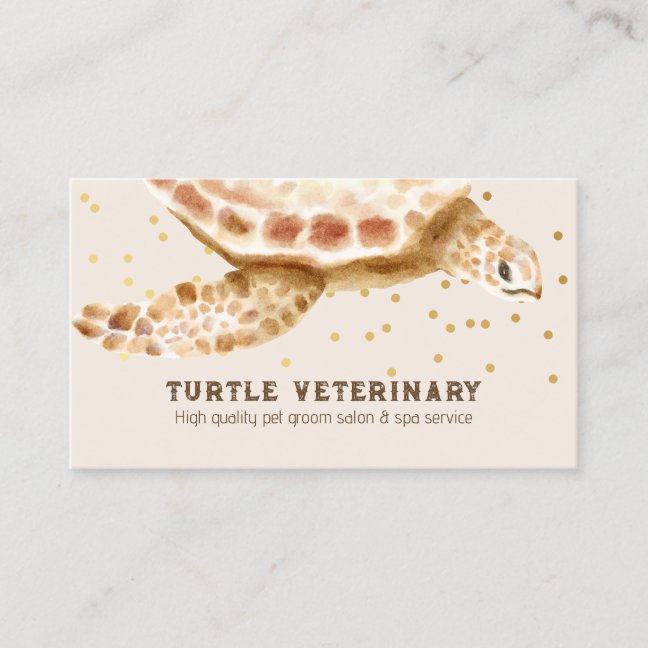Brown Loggerhead Sea Ocean Turtle Caretta Business Card