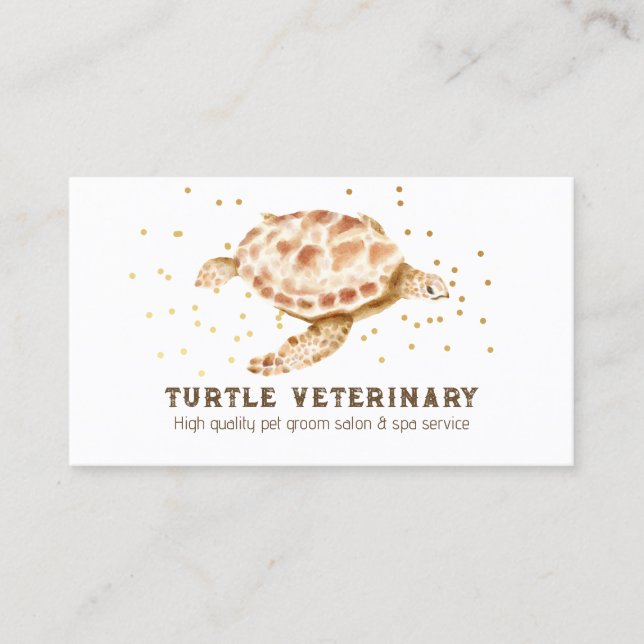 Brown Loggerhead Sea Turtle Caretta Business Card (Front)