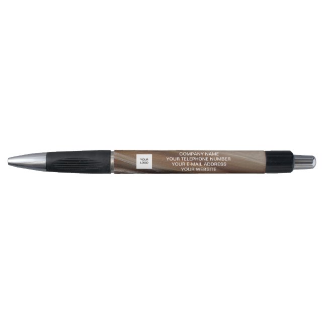 Brown Logo corporate Business Company simple  Pen (Front)