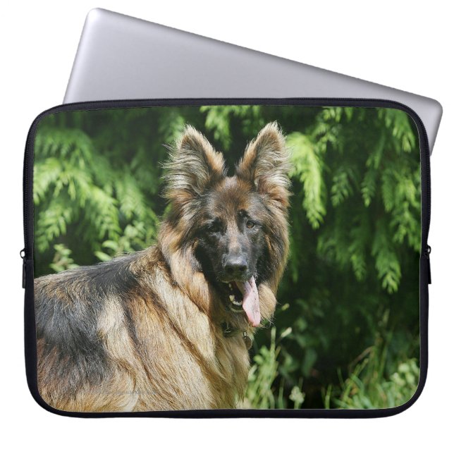 Brown Long Haired German Shepherd 1 Laptop Sleeve (Front)