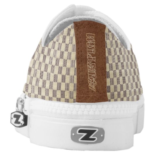 Brown Louis Vuitton style Low Top Shoes (Left Shoe Back)