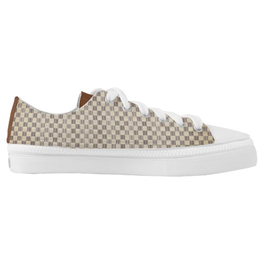 Brown Louis Vuitton style Low Top Shoes (Left Shoe Inside)